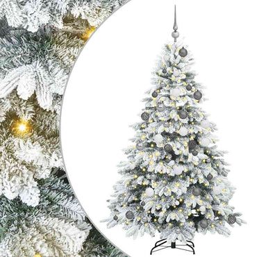 vidaXL Künstlicher Weihnachtsbaum mit 300 LEDs Weiß 180 cm PE und PVC