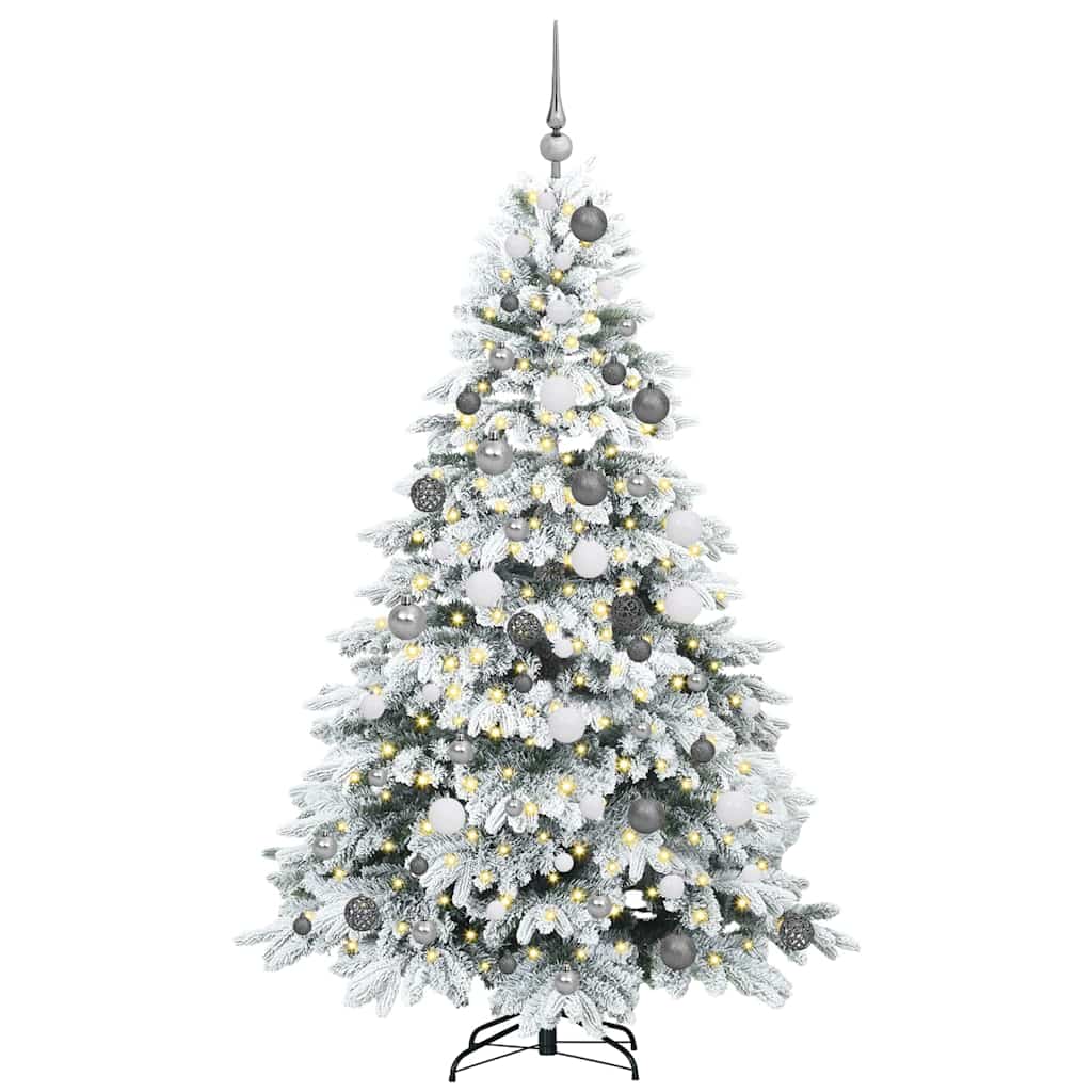 vidaXL Künstlicher Weihnachtsbaum mit 300 LEDs Weiß 180 cm PE und PVC