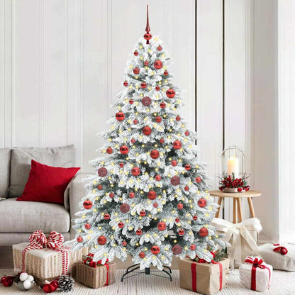 vidaXL Künstlicher Weihnachtsbaum mit 300 LEDs Weiß 180 cm PE und PVC