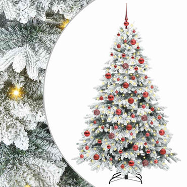 vidaXL Künstlicher Weihnachtsbaum mit 300 LEDs Weiß 180 cm PE und PVC