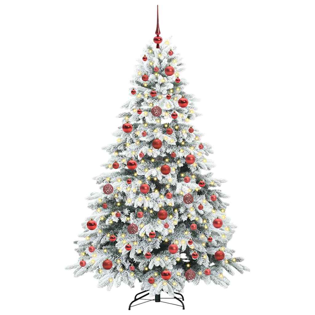 vidaXL Künstlicher Weihnachtsbaum mit 300 LEDs Weiß 180 cm PE und PVC