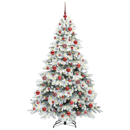 vidaXL Künstlicher Weihnachtsbaum mit 300 LEDs Weiß 180 cm PE und PVC