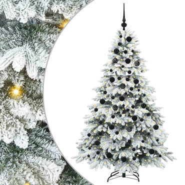 vidaXL Künstlicher Weihnachtsbaum mit 300 LEDs Weiß 180 cm PE und PVC