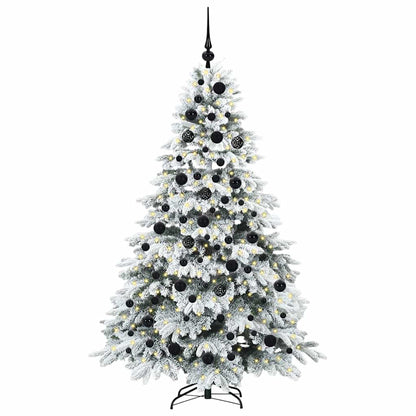 Künstlicher Weihnachtsbaum mit 300 LEDs Weiß 180 cm PE und PVC
