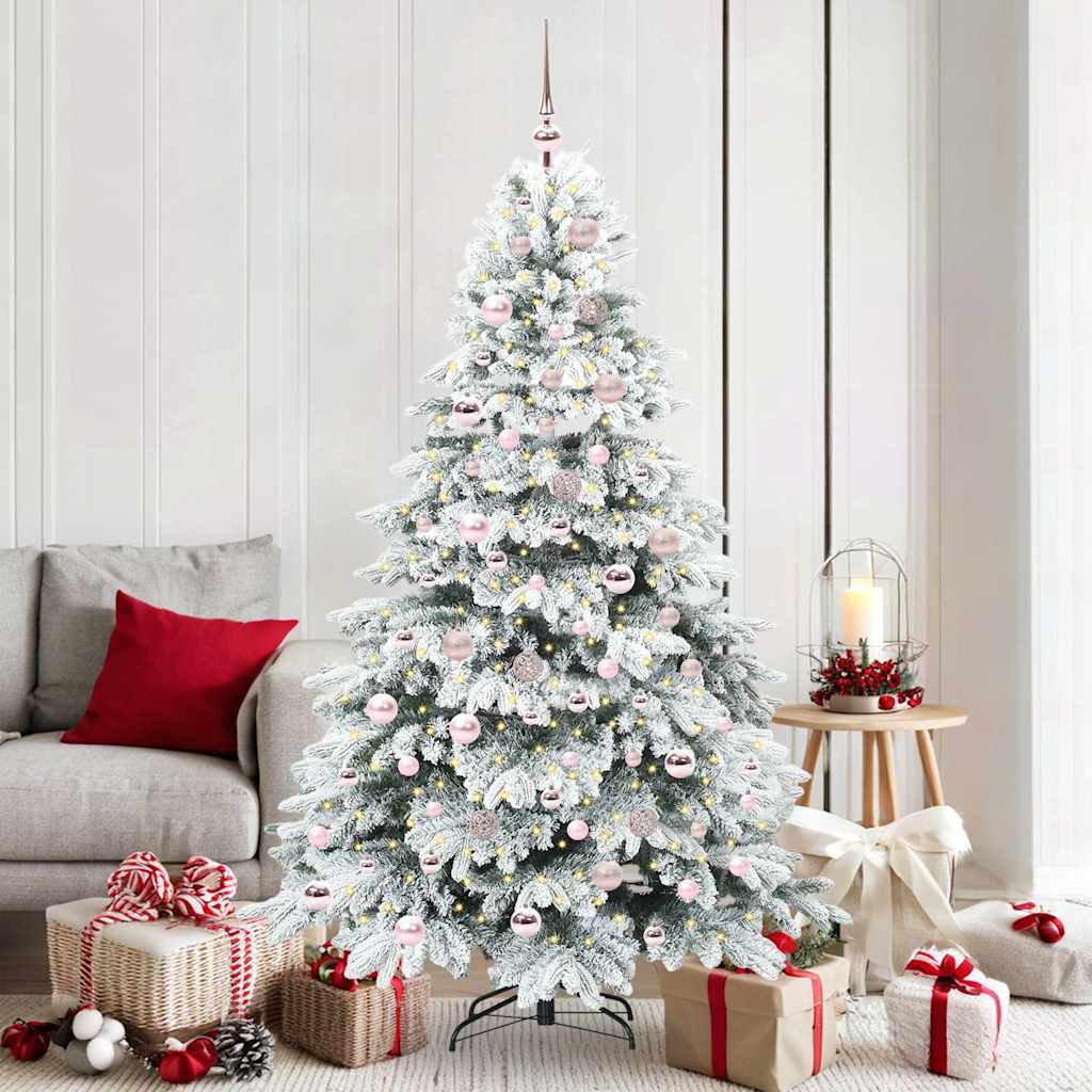 vidaXL Künstlicher Weihnachtsbaum mit 300 LEDs Weiß 180 cm PE und PVC