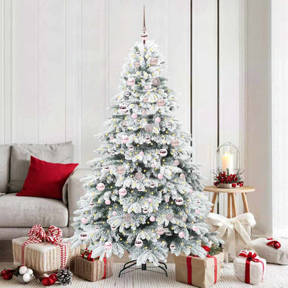 vidaXL Künstlicher Weihnachtsbaum mit 300 LEDs Weiß 180 cm PE und PVC