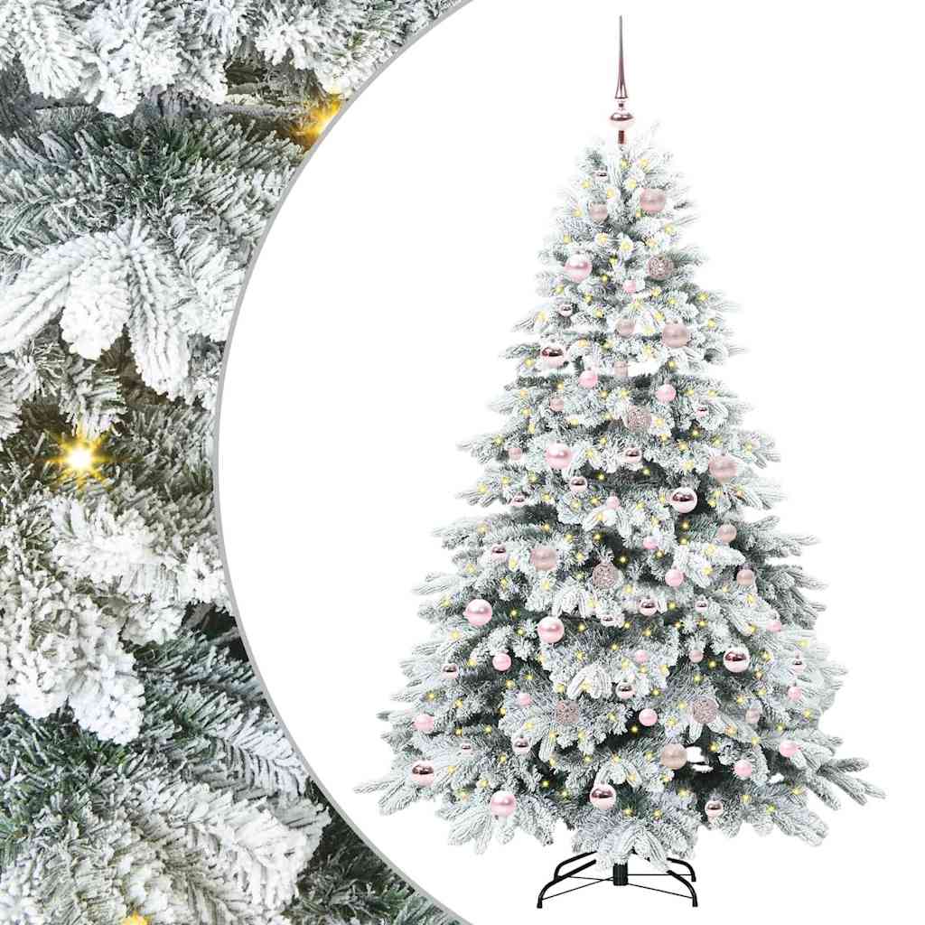 vidaXL Künstlicher Weihnachtsbaum mit 300 LEDs Weiß 180 cm PE und PVC