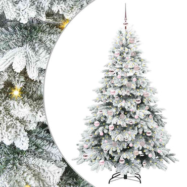 vidaXL Künstlicher Weihnachtsbaum mit 300 LEDs Weiß 180 cm PE und PVC