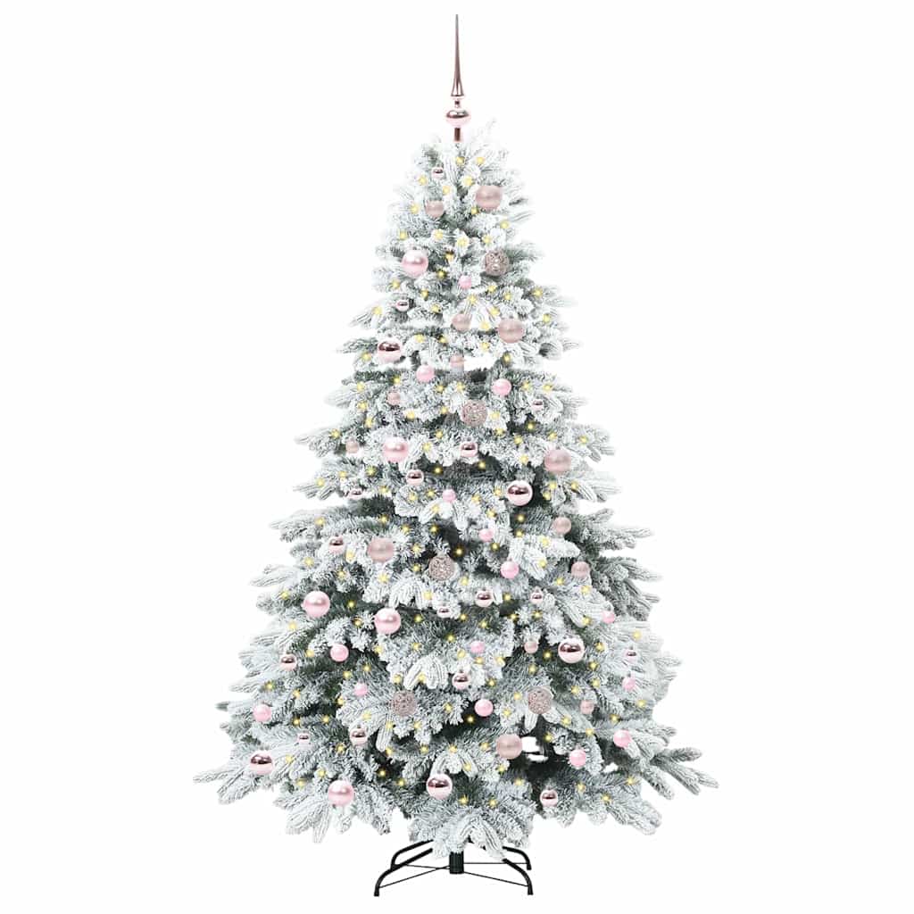 vidaXL Künstlicher Weihnachtsbaum mit 300 LEDs Weiß 180 cm PE und PVC