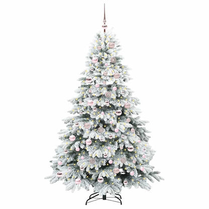 vidaXL Künstlicher Weihnachtsbaum mit 300 LEDs Weiß 180 cm PE und PVC
