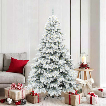 vidaXL Künstlicher Weihnachtsbaum mit 300 LEDs Weiß 180 cm PE und PVC
