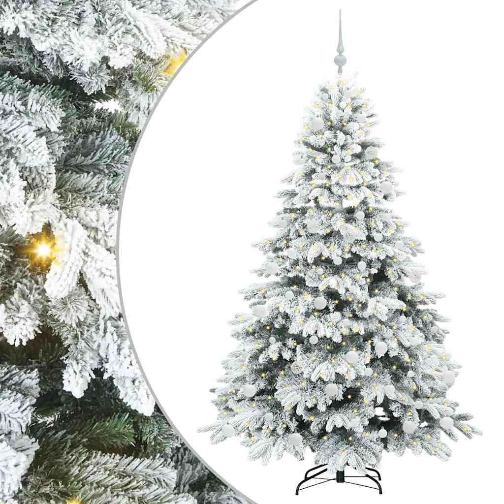 vidaXL Künstlicher Weihnachtsbaum mit 300 LEDs Weiß 180 cm PE und PVC
