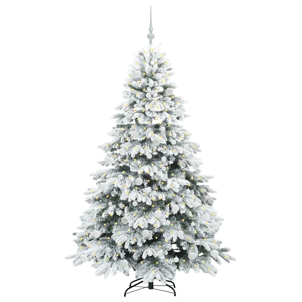 vidaXL Künstlicher Weihnachtsbaum mit 300 LEDs Weiß 180 cm PE und PVC