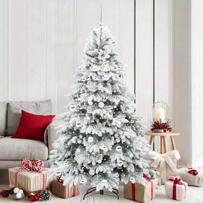 vidaXL Künstlicher Weihnachtsbaum mit 300 LEDs Weiß 180 cm PE und PVC