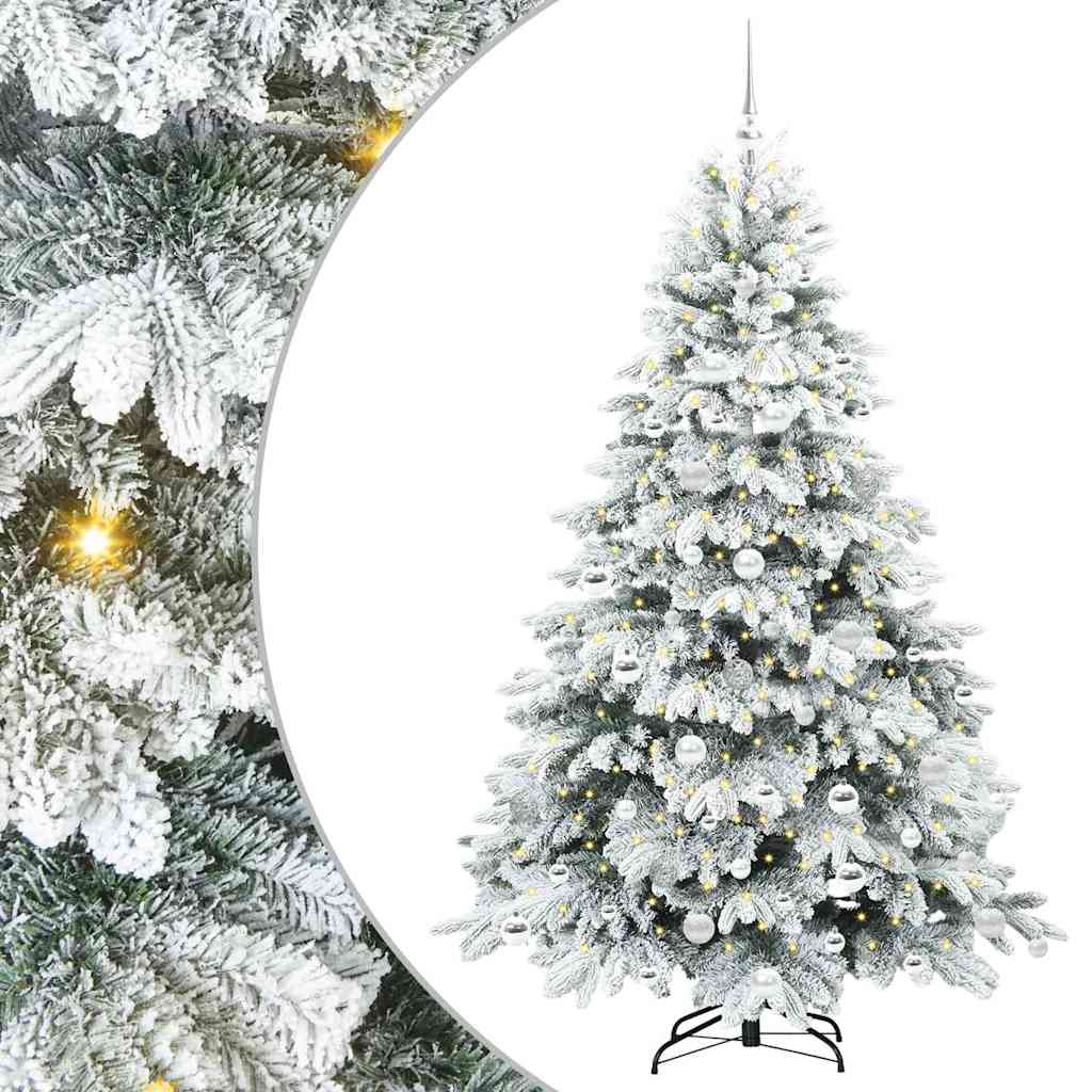 vidaXL Künstlicher Weihnachtsbaum mit 300 LEDs Weiß 180 cm PE und PVC