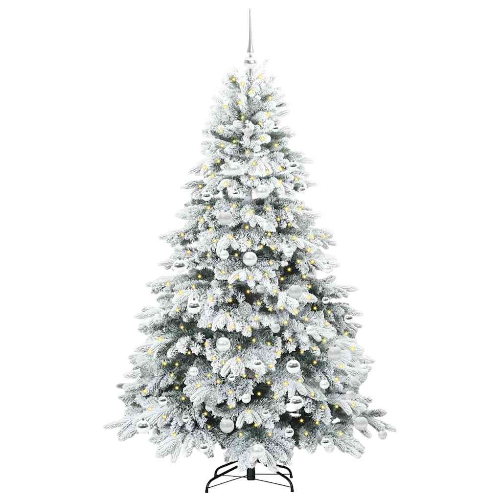vidaXL Künstlicher Weihnachtsbaum mit 300 LEDs Weiß 180 cm PE und PVC