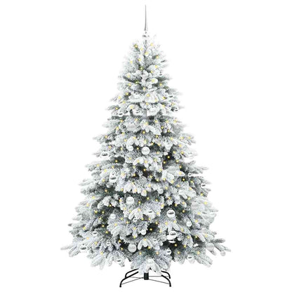 vidaXL Künstlicher Weihnachtsbaum mit 300 LEDs Weiß 180 cm PE und PVC