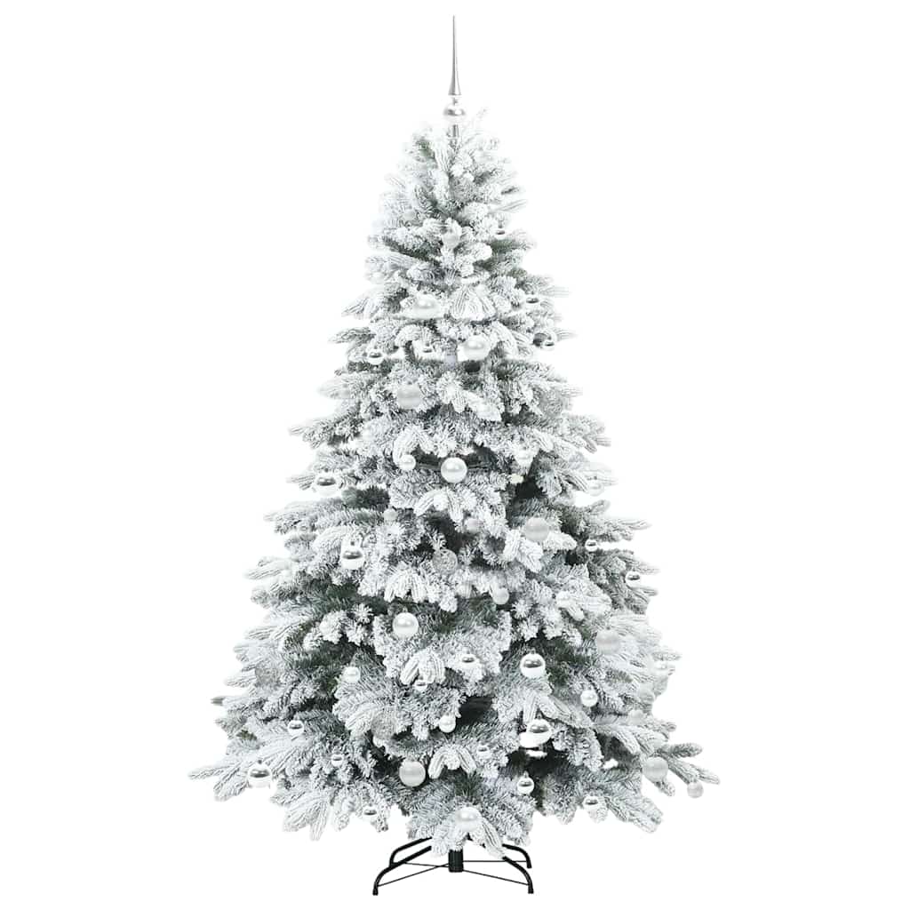 vidaXL Künstlicher Weihnachtsbaum mit 300 LEDs Weiß 180 cm PE und PVC