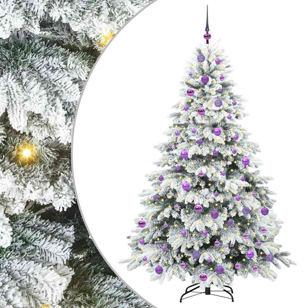 Künstlicher Weihnachtsbaum mit 300 LEDs Weiß 180 cm PE und PVC
