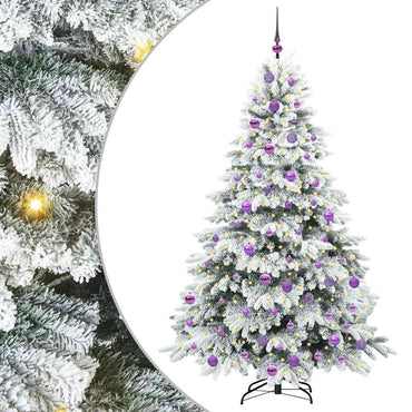 vidaXL Künstlicher Weihnachtsbaum mit 300 LEDs Weiß 180 cm PE und PVC