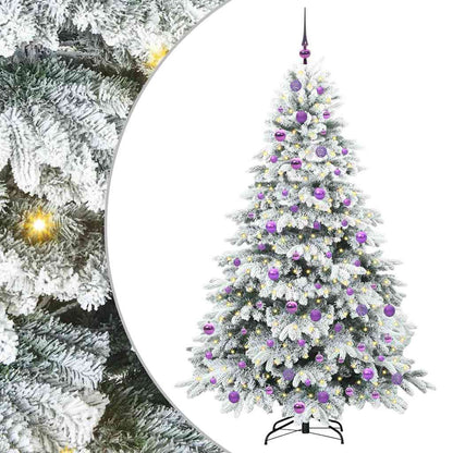 Künstlicher Weihnachtsbaum mit 300 LEDs Weiß 180 cm PE und PVC