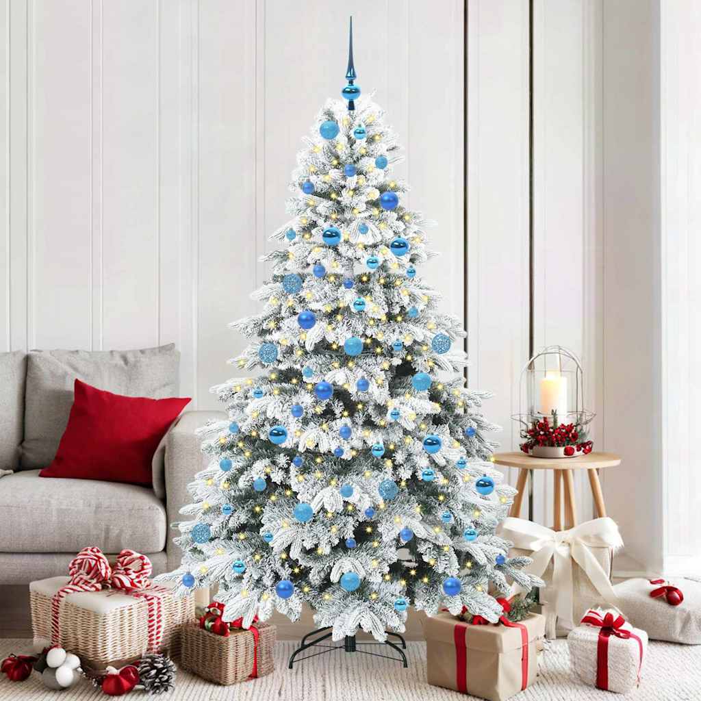 vidaXL Künstlicher Weihnachtsbaum mit 300 LEDs Weiß 180 cm PE und PVC