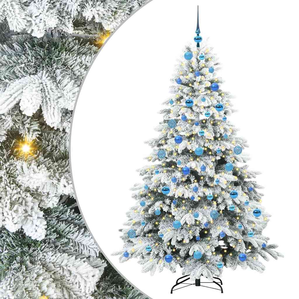 vidaXL Künstlicher Weihnachtsbaum mit 300 LEDs Weiß 180 cm PE und PVC