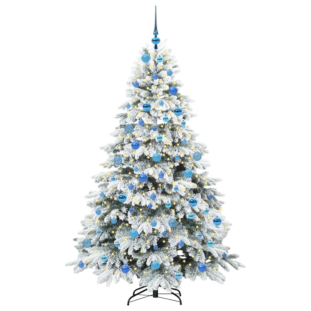 vidaXL Künstlicher Weihnachtsbaum mit 300 LEDs Weiß 180 cm PE und PVC