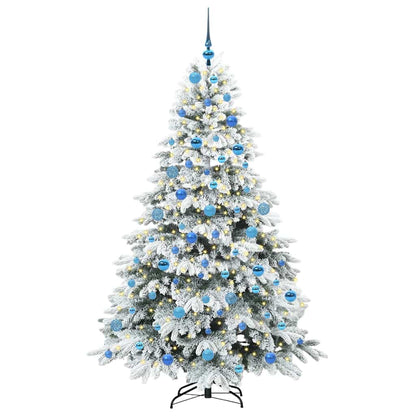 vidaXL Künstlicher Weihnachtsbaum mit 300 LEDs Weiß 180 cm PE und PVC
