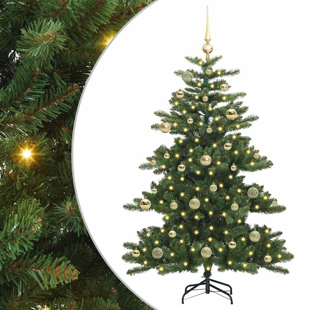 vidaXL Künstlicher klappbarer Weihnachtsbaum Grün 150 cm PVC und Stahl