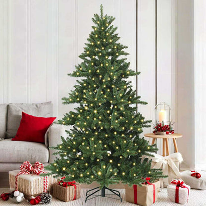 vidaXL Künstlicher klappbarer Weihnachtsbaum Grün 180 cm PVC und Stahl
