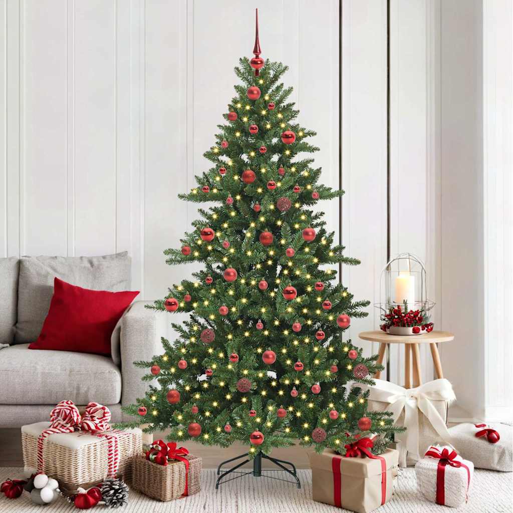 vidaXL Künstlicher klappbarer Weihnachtsbaum Grün 180 cm PVC und Stahl