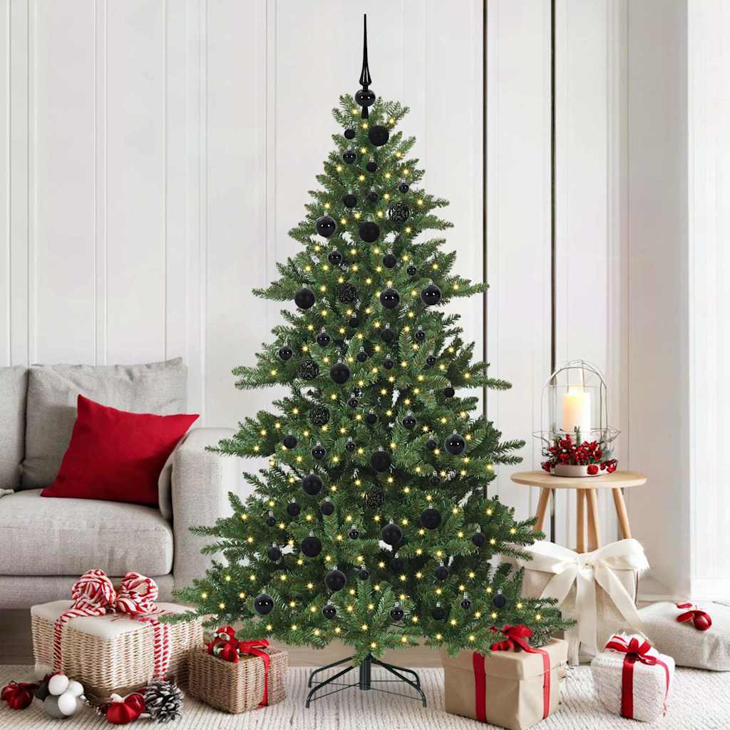 vidaXL Künstlicher klappbarer Weihnachtsbaum Grün 180 cm PVC und Stahl