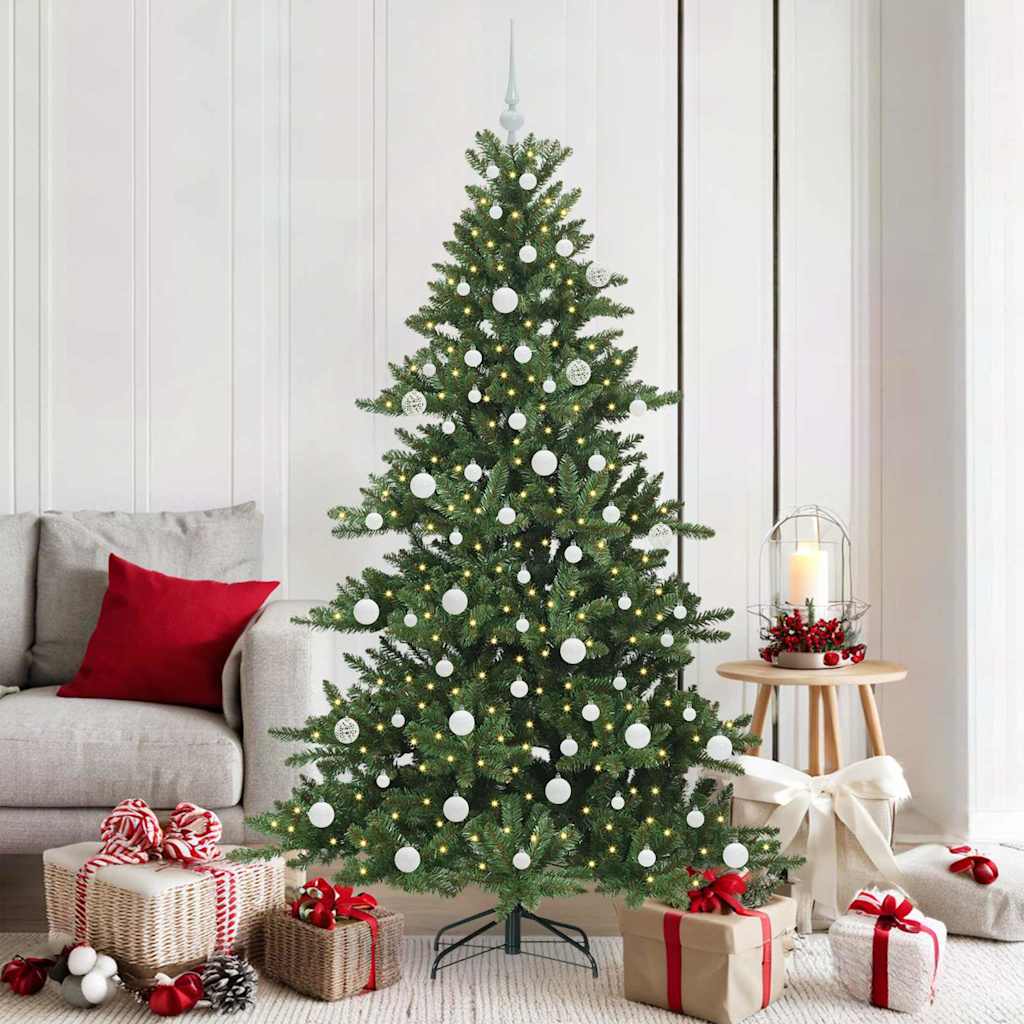 vidaXL Künstlicher klappbarer Weihnachtsbaum Grün 180 cm PVC und Stahl