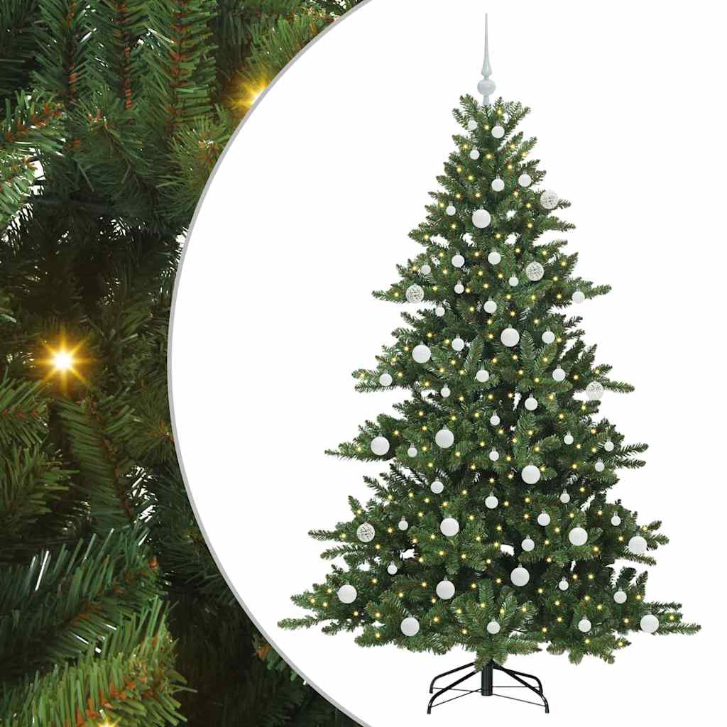 vidaXL Künstlicher klappbarer Weihnachtsbaum Grün 180 cm PVC und Stahl