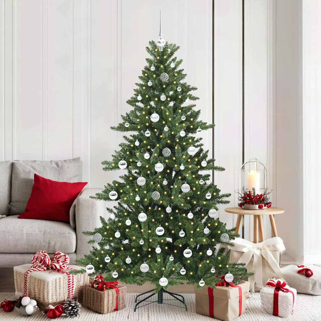 vidaXL Künstlicher klappbarer Weihnachtsbaum Grün 180 cm PVC und Stahl
