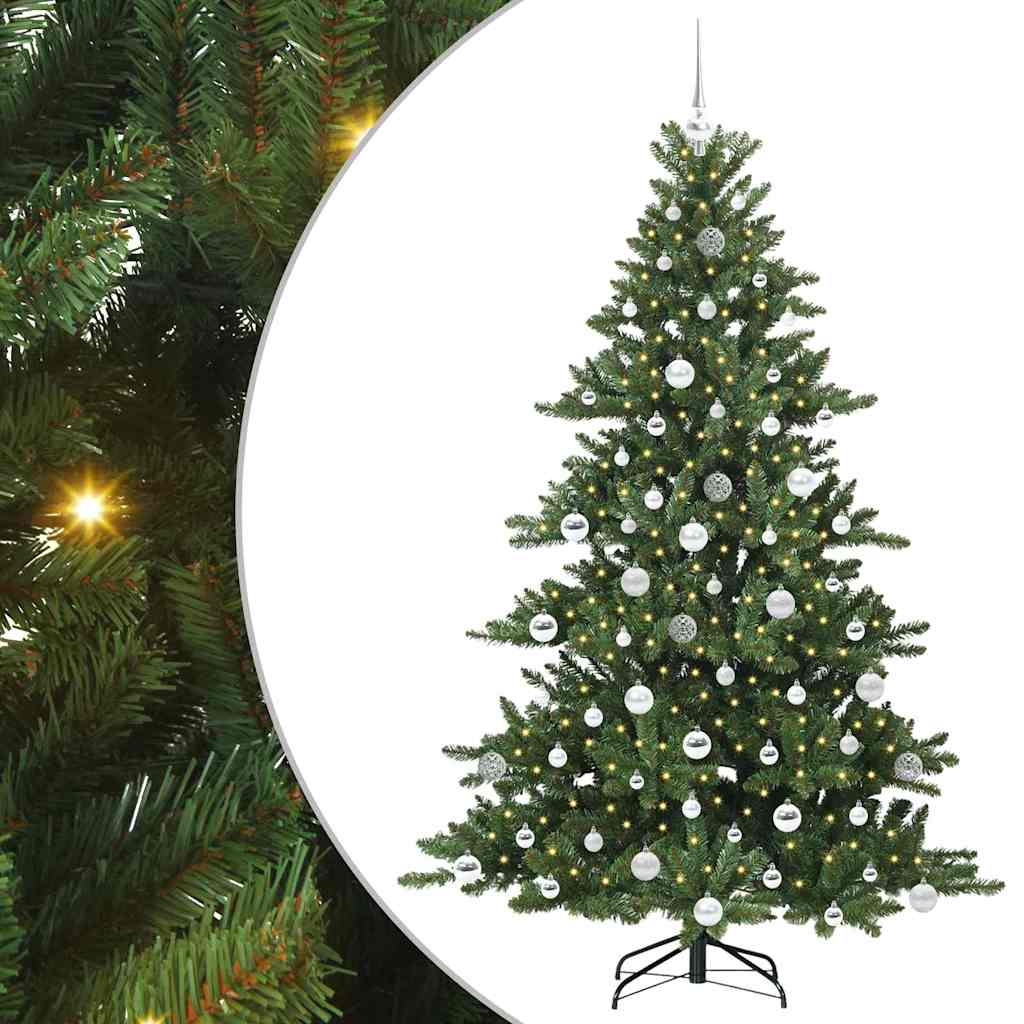 vidaXL Künstlicher klappbarer Weihnachtsbaum Grün 180 cm PVC und Stahl