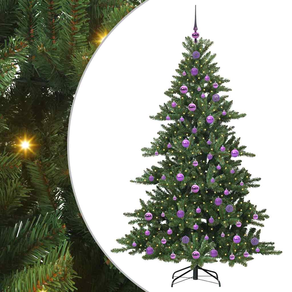 vidaXL Künstlicher klappbarer Weihnachtsbaum Grün 180 cm PVC und Stahl