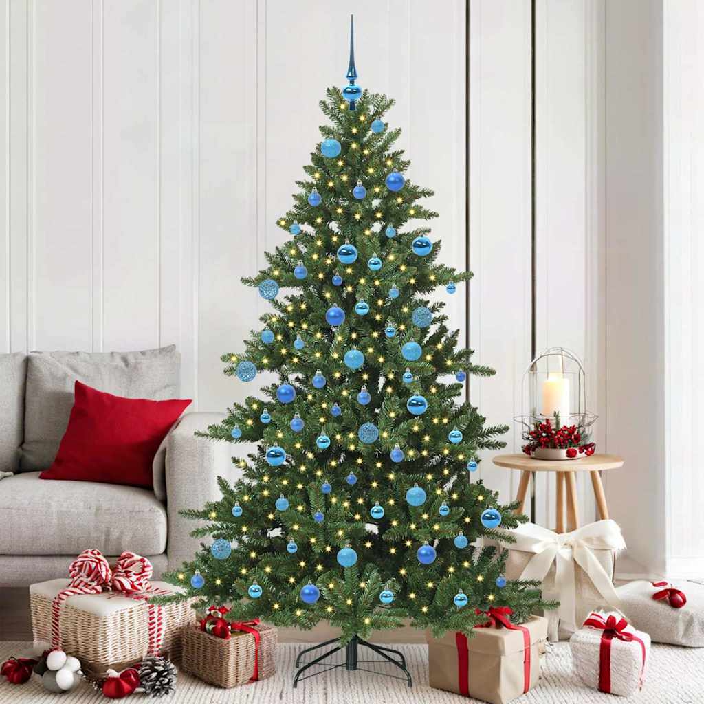 vidaXL Künstlicher klappbarer Weihnachtsbaum Grün 180 cm PVC und Stahl