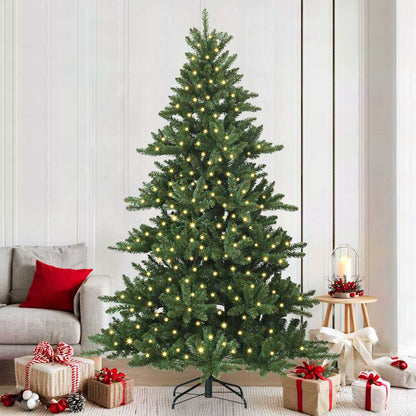vidaXL Künstlicher klappbarer Weihnachtsbaum Grün 210 cm PVC und Stahl