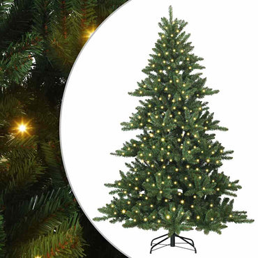 vidaXL Künstlicher klappbarer Weihnachtsbaum Grün 210 cm PVC und Stahl