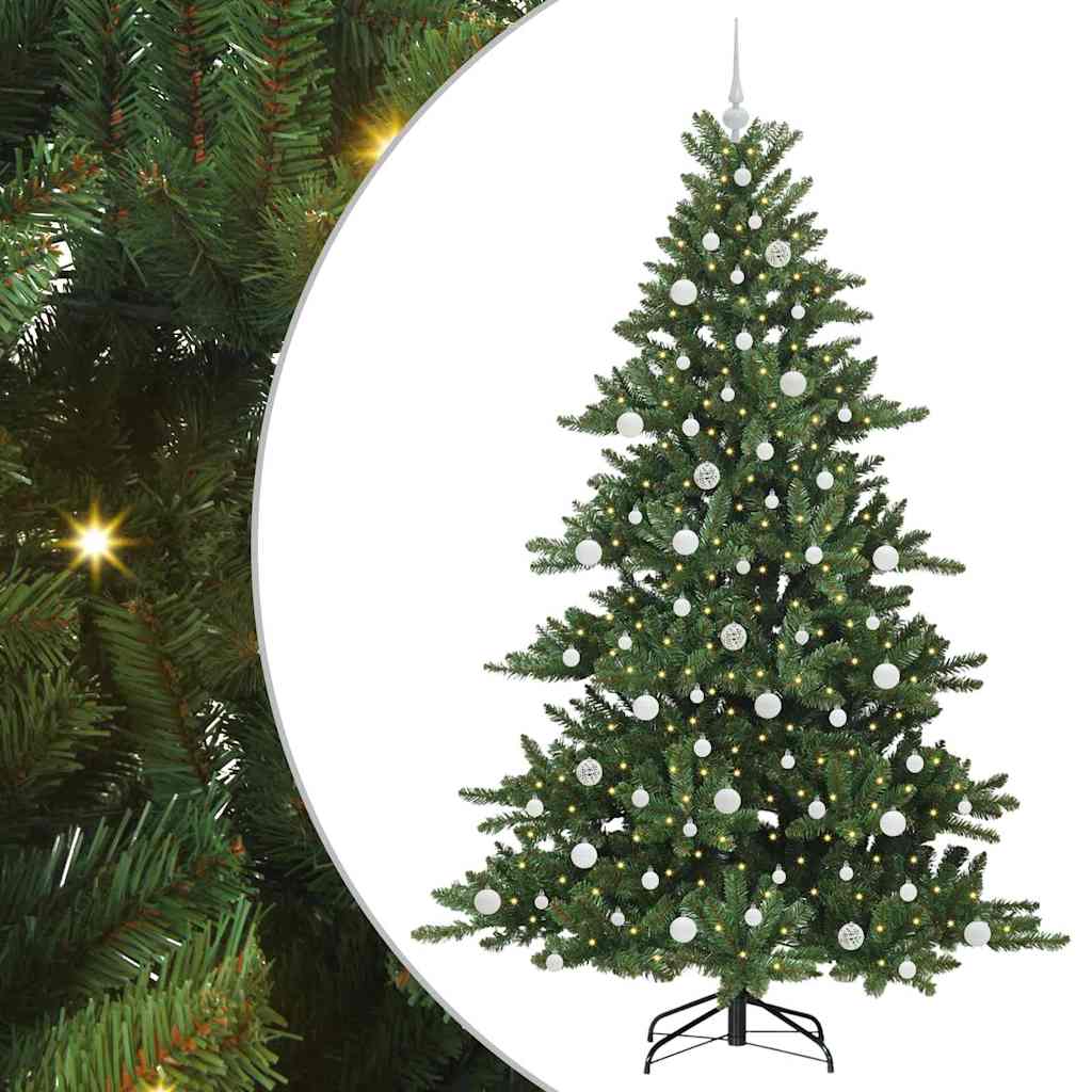 vidaXL Künstlicher klappbarer Weihnachtsbaum Grün 210 cm PVC und Stahl