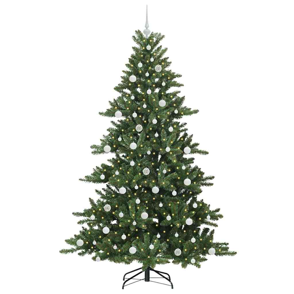 vidaXL Künstlicher klappbarer Weihnachtsbaum Grün 210 cm PVC und Stahl