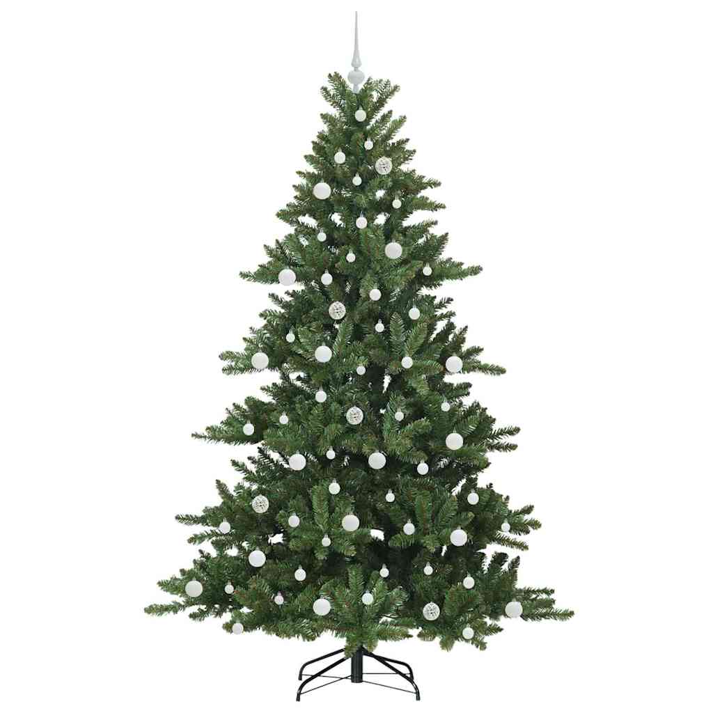 vidaXL Künstlicher klappbarer Weihnachtsbaum Grün 210 cm PVC und Stahl
