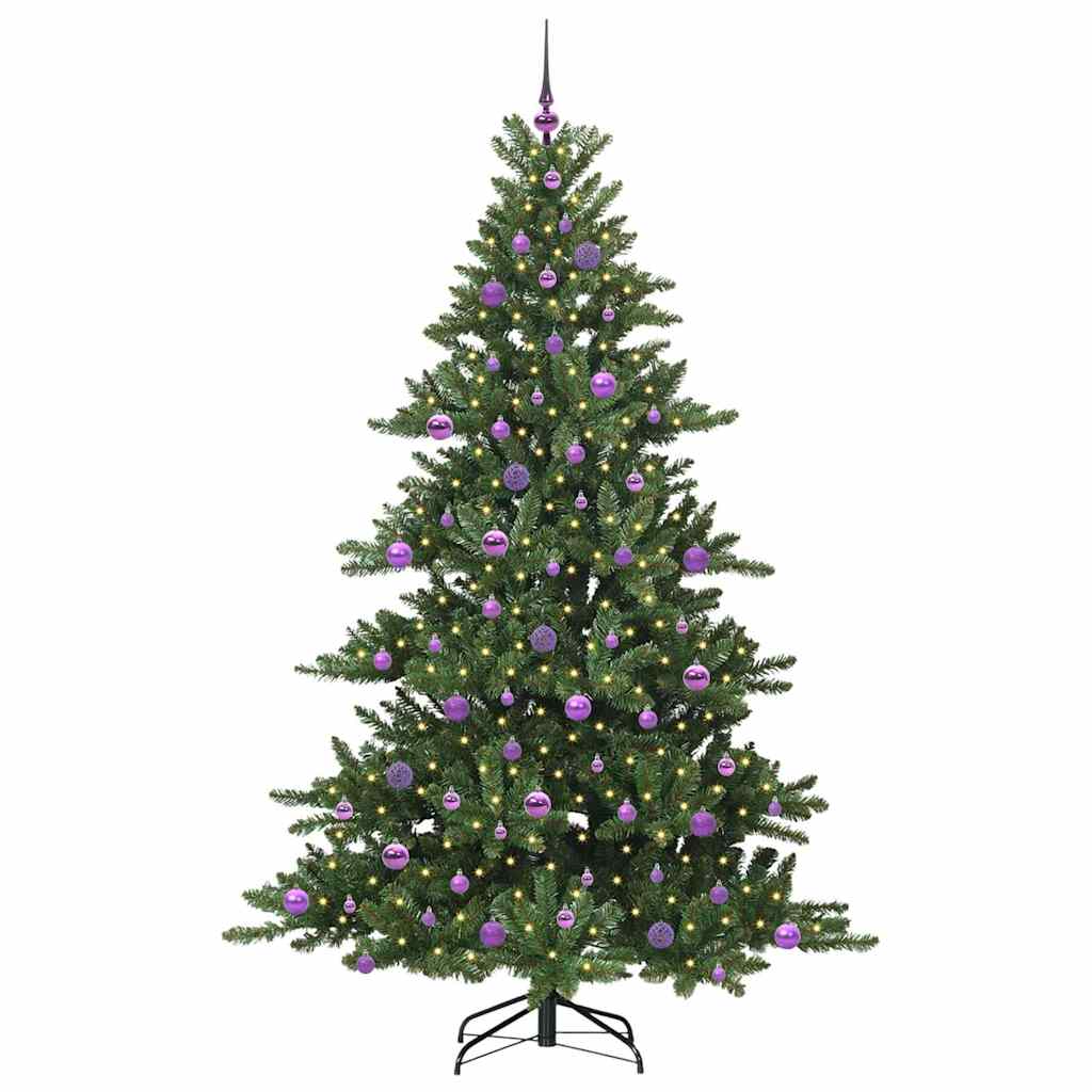 vidaXL Künstlicher klappbarer Weihnachtsbaum Grün 210 cm PVC und Stahl