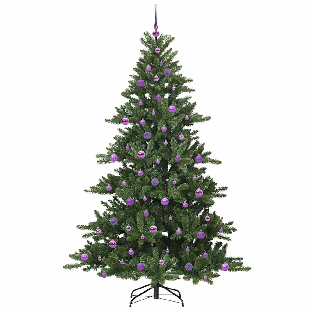 vidaXL Künstlicher klappbarer Weihnachtsbaum Grün 210 cm PVC und Stahl