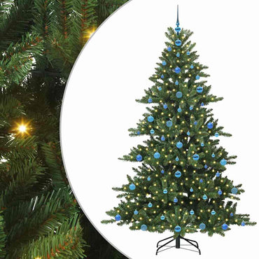 vidaXL Künstlicher klappbarer Weihnachtsbaum Grün 210 cm PVC und Stahl