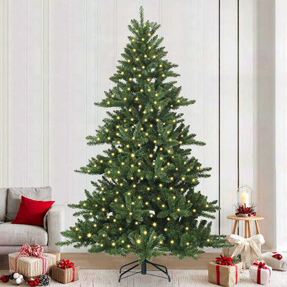 vidaXL Künstlicher klappbarer Weihnachtsbaum Grün 240 cm PVC und Stahl