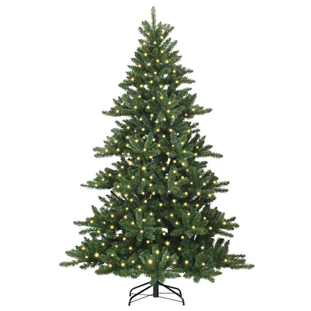 vidaXL Künstlicher klappbarer Weihnachtsbaum Grün 240 cm PVC und Stahl