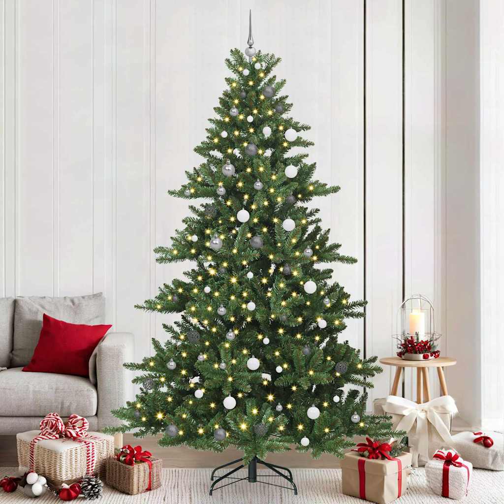 vidaXL Künstlicher klappbarer Weihnachtsbaum Grün 240 cm PVC und Stahl